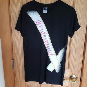 Bridesmaid T-Shirt Black Size Medium